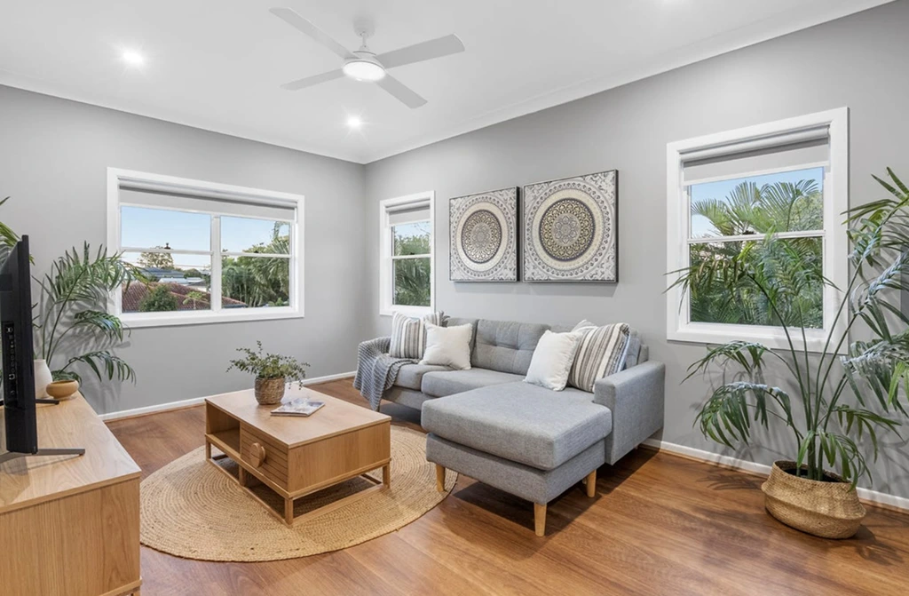 Spacious and modern living room in a renovated Mansfield home, Brisbane pre-auction purchase