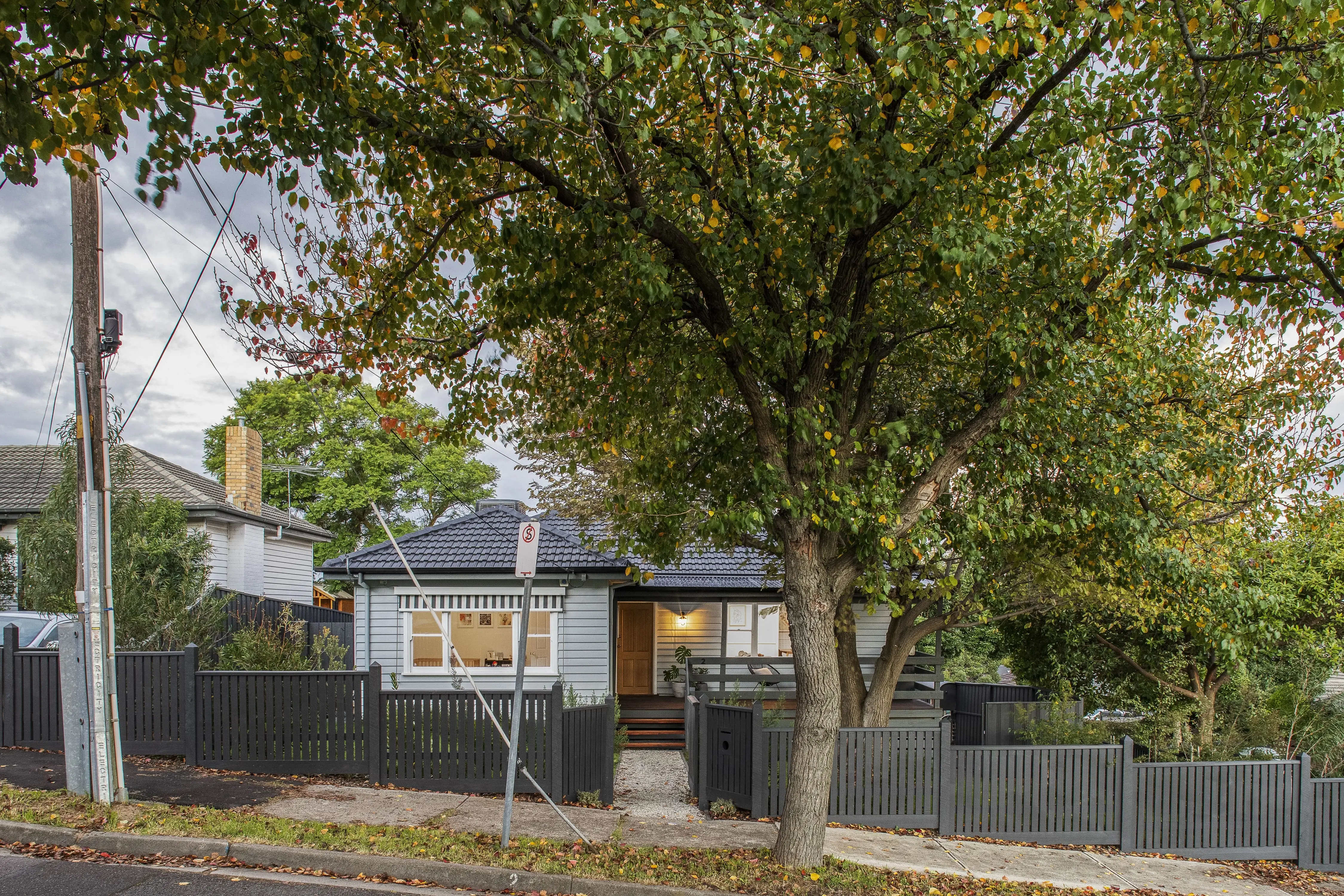 Renovated grey weatherboard house with modern updates in Reservoir Melbourne